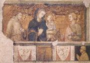 Ambrogio Lorenzetti Madonna with St Francis and St John the Evangelist Spain oil painting artist